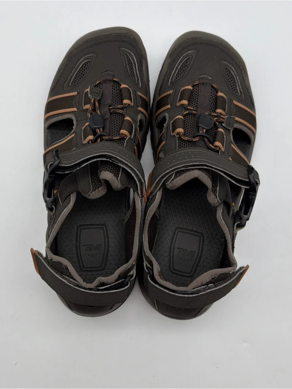 Teva Men's 10 Omnium 2 Water Sandals Brown Closed Toe Hiking Outdoor